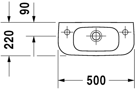 Duravit D-Code - umivaonik 500x220 (mješalica lijevo)-1