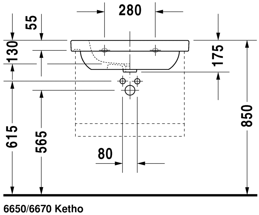 Duravit D-Code - umivaonik 65x48cm (ugradnja na namještaj)-2
