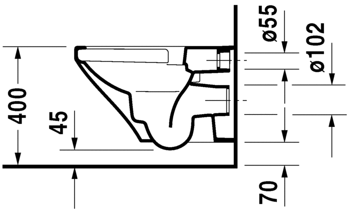 Duravit DuraStyle - wc školjka viseća 370x540 (rimless)(skriveni vijci durafix)-1