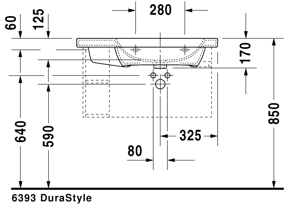 Duravit DuraStyle - umivaonik 800x480, asimetrični, desni-2