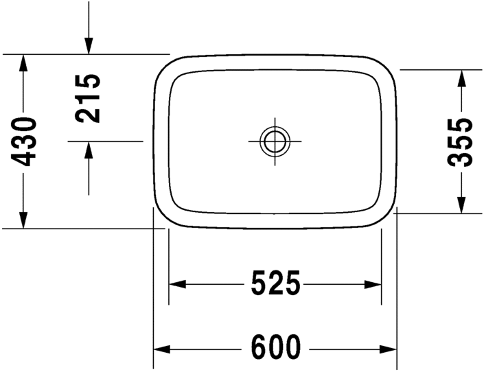 Duravit DuraStyle - umivaonik 600x430, (postava u ploču)-1