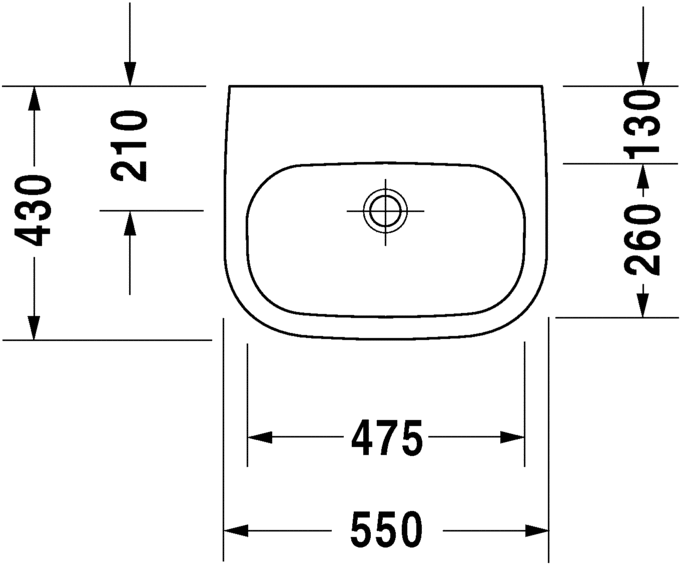 Duravit D-Code - umivaonik 550x430, bez preljeva-2