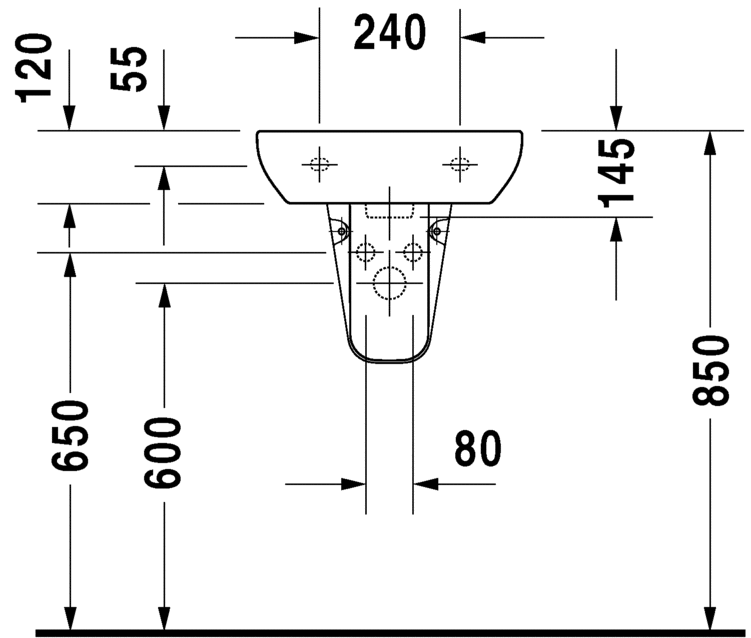Duravit D-Code - umivaonik 450x340-2