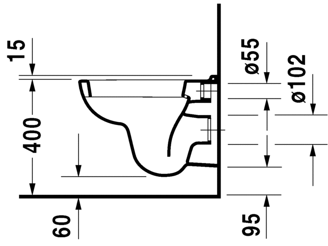 Duravit D-Code - wc školjka viseća, compact-2
