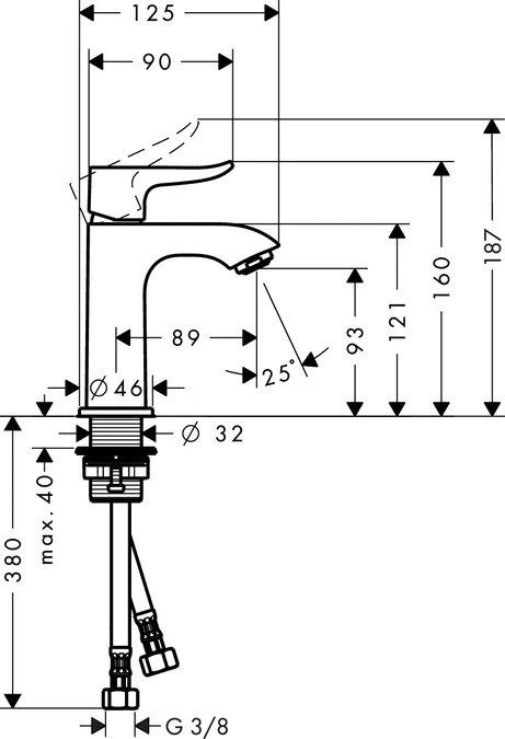 Hansgrohe Metris - mješalica za umivaonik, visina izljeva 100-1