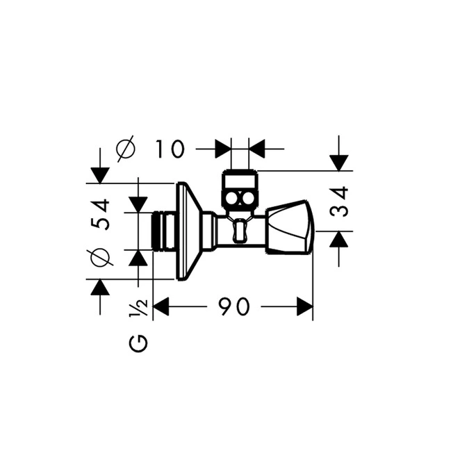 Hansgrohe - kutni ventil 1/2"-3/8" (E)-1