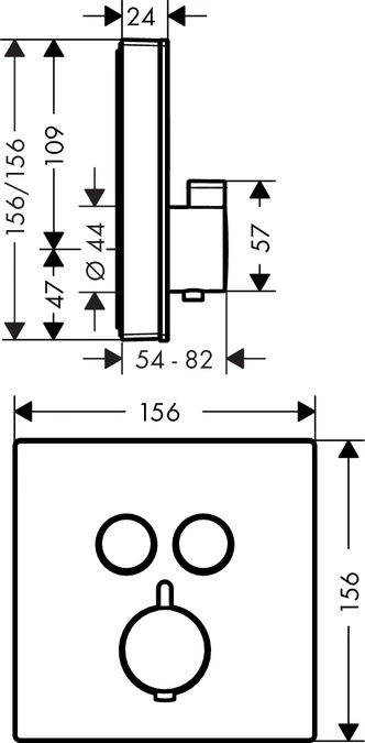 Hansgrohe Select - termostatska mješalica za dva izljeva, podžbukna instalacija-3