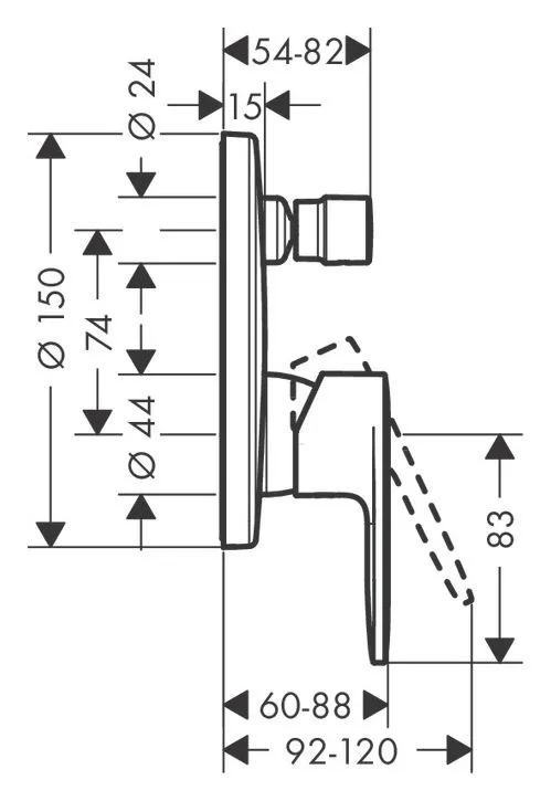 Hansgrohe Vernis Blend - mješalica za kadu podžbukna - pokrovna ploča-1