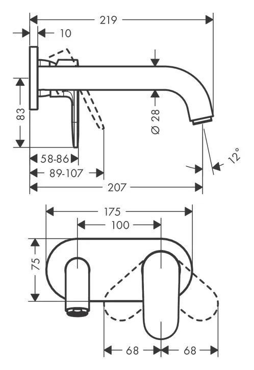 Hansgrohe Vernis Blend - mješalica za umivaonik podžbukna s izljevom 20,5cm-1