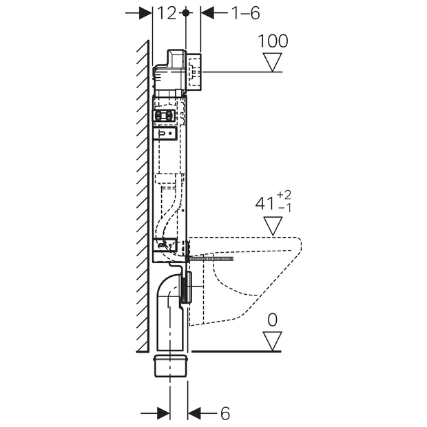 Geberit - Kombifix Delta element za viseći WC s vodokotlićem 108cm-3