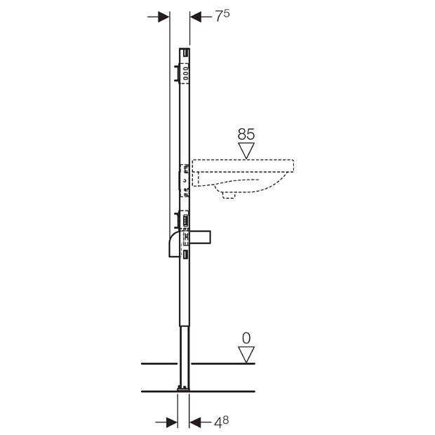 Geberit - Duofix element za umivaonik 130cm zidna armatura-3