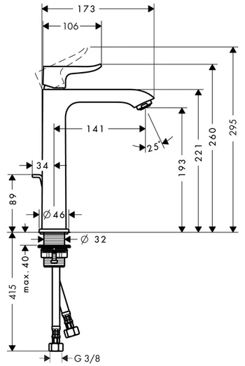 Hansgrohe Metris - mješalica za umivaonik, visina izljeva 200-1