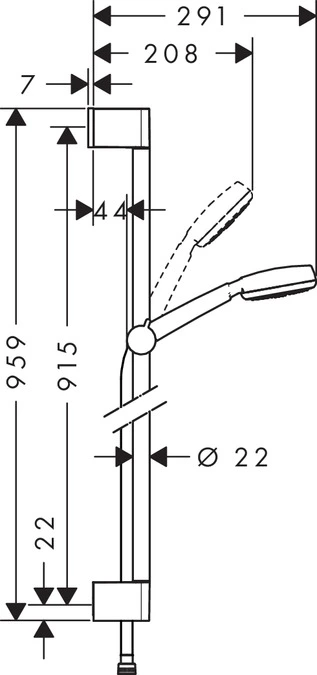 Hansgrohe - tuš garnitura Crometta 100 1jet 0,90m(bi/cr)-1