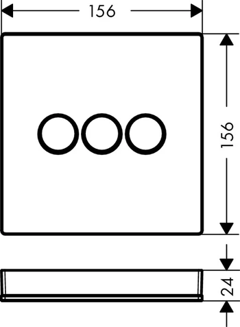 Hansgrohe Select - diverter, tri izlaza (četvrtasti), staklo (cr/bi)-4