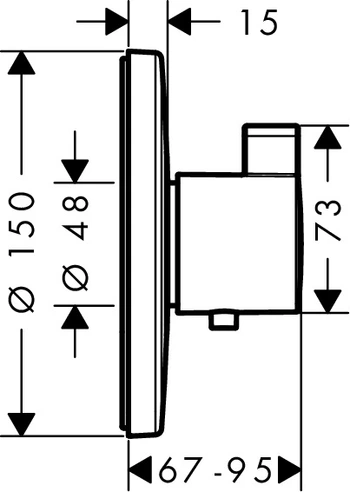 Hansgrohe Ecostat S - pokrovna kapa termostatske ugradne mješalice-1