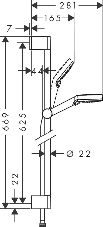 Hansgrohe - tuš garnitura Crometta Vario 0,65m (bi/cr)-1