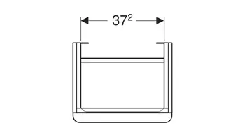 Geberit CER Smyle Square - baza za mali umivaonik, jedna vrata 44.2x61.7x35.6cm-1