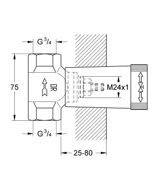 Grohe - uzidni ventil 3/4'' (Ch)-1