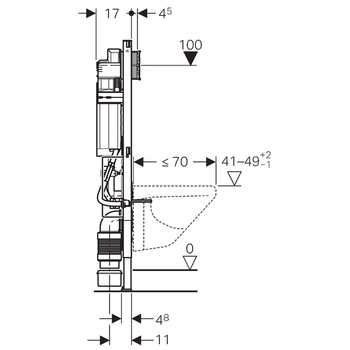 Geberit - Duofix Sigma element za viseći WC s vodokotlićem 112cm namjest po vis-3